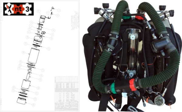 White Arrow NT3 Rebreather System Complete PSCR, CCR with extra loops and accessories