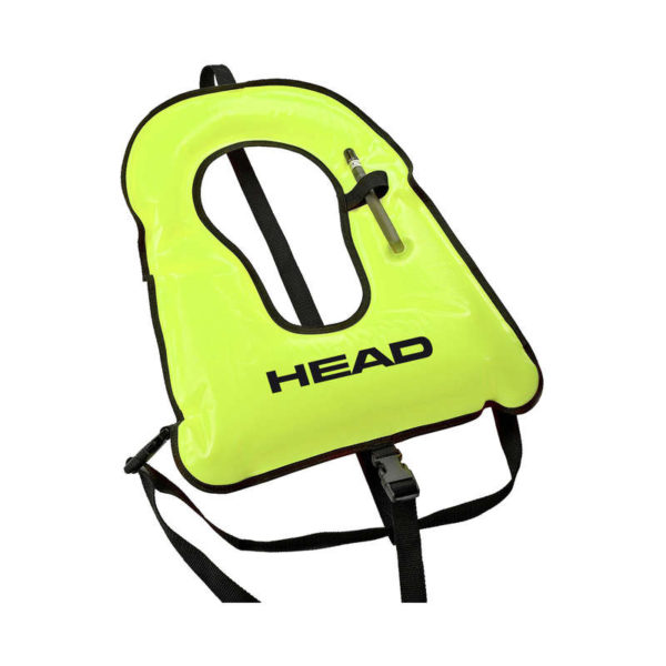 Head Wave Snorkel Vest neon yellow with crotch strap, waist strap and oral inflate and deflate tube