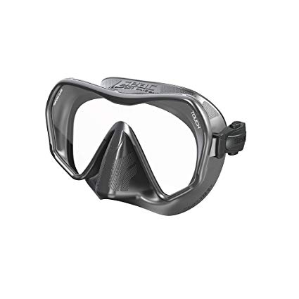 Seac Touch Mask a single lens frameless mask that is low volume in black