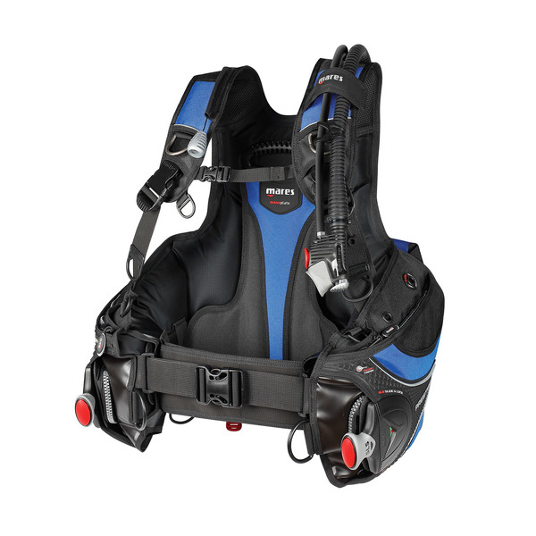 mares prestige sis bcd black and red with slide lock weight system and red handles