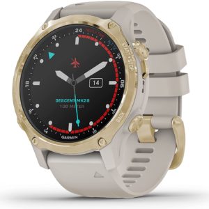 Garmin Descent MK2S Light Gold with Light Sand Silicone Band