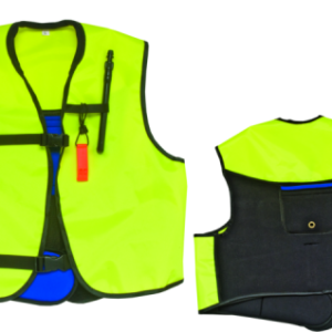 Deluxe Snorkel Vest Jacket neon yellow wrap around snorkel jacket with neoprene back and oral inflate deflate valve