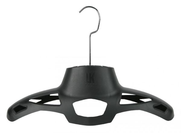 UK Exposure Suit Hanger by Underwater Kinetics is built to optimally dry and store the heaviest gear. Its 5 inch shoulder width and heavy duty stainless steel hook will support over 100 pounds of outerwear. Its designed to hold open suits, vests and gear for improved air circulation while drying. Its durable, broad shoulder also prevents creases and damage to foam suit material and seams. This 5 inch shoulder width hanger will support over 100 pounds of outer wear for drying or storage. The hook is made from heavy duty stainless steel and the molded ABS resin shoulder form is highly impact resistant. Wet suits, dry suits, heavy winter gear, tactical vests, turnout gear, etc. are held open for good air circulation while drying. The broad shoulder also prevents creases in that area which can cause damage to foam suit material. Proudly made in the USA Buy Underwater Kinetics Gear Online in Canada from Dan's Dive Shop, a Top Stocking Dealer.