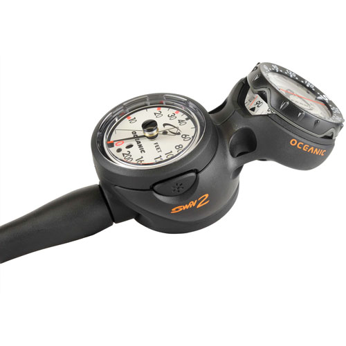 Oceanic Navcon Swiv Max Depth 3 Gauge Console with Compass