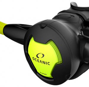 oceanic alpha 10 octopus regulator with yellow hose and second stage cover