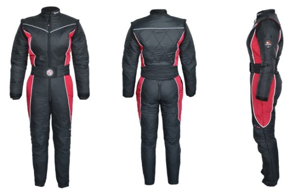 Santi Extreme BZ400X Thinsulate Undersuit black and red with foot stirrups and suspenders