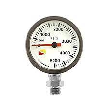 Dive Rite Mini Tech SPG is a thicker grade submersible pressure gauge reading in 100psi increments and is ideal for a main gauge for scuba diving