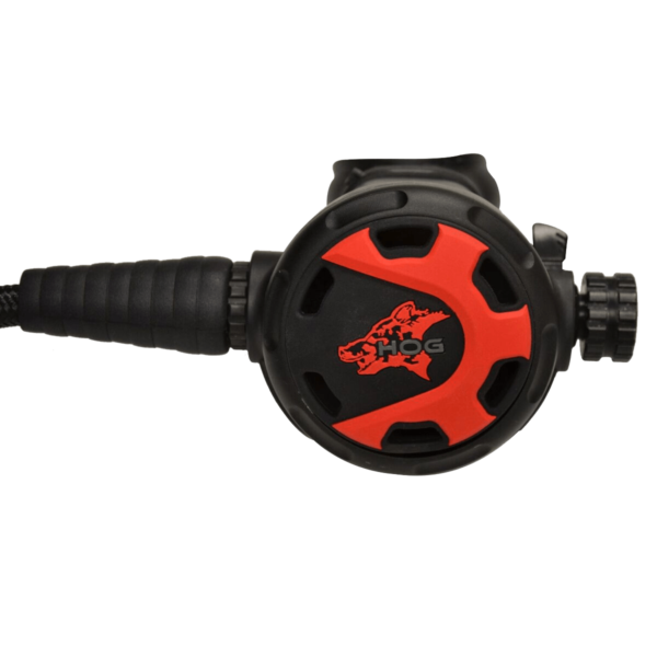 HOG Classic 2 Regulator Second Stag black and red with pre-dive/dive switch and adjustable breathing
