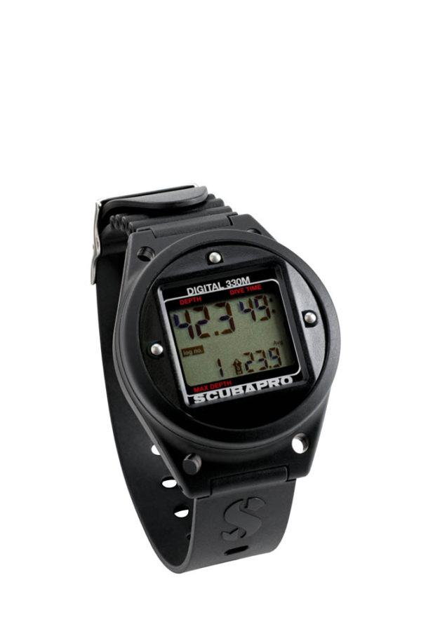 Scubapro Digital 330 Bottom Timer in Black Wrist Boot