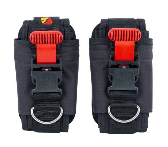 Dive Rite Quick Buckle Weight System 20lb with red quick release handles