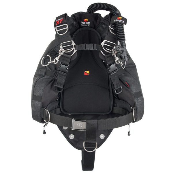 dive rite nomad xt bcd with super fabric wing and quality transpacific harness and butt pad