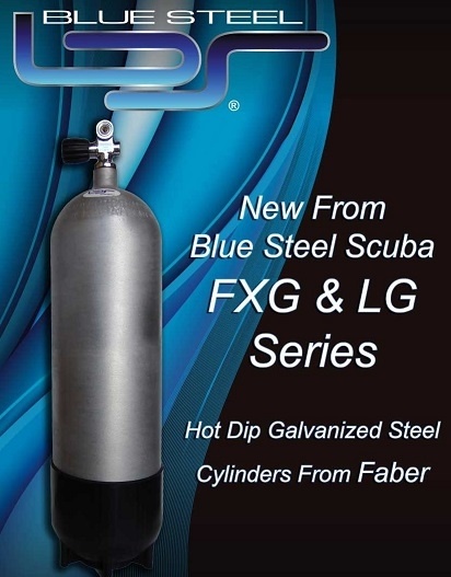 Faber FXG120 Hot Dip Galvanized Scuba Tank 3442psi with Boot and DIN K Valve