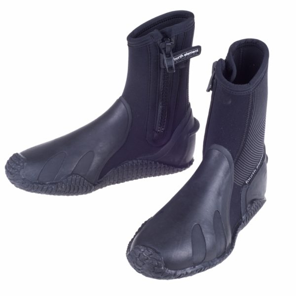 Fourth Element Pelagic Boots 6.5mm zippered with double moulded sole, toe and heal cap with ergonomic footbed support