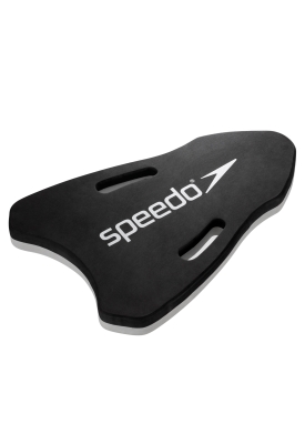 speedo competition II kick board has handles and an ergonomic triangular shape with rounded chest cutout