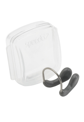 Speedo Competition Nose Clip are made of TPR (a transparent plastic or rubber material), held together by an adjustable stainless steel frame for a low profile fit and comes in a compact hard plastic box to protect it.
