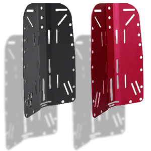 HOG Aluminum Backplate Black or Red with 2" crotch strap slot