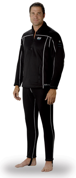 DUI DuoTherm Professional Pullover and Pants is constructed with all-way stretch fleece and accent stitching.