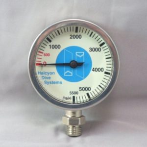 Halcyon Master SPG a large 2.5" brass pressure gauge with tempered glass lens and 100psi incremental reading display