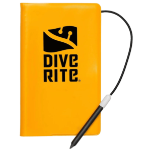 dive rite dive writes underwater notebook with graphite pencil, shockcord and end cap
