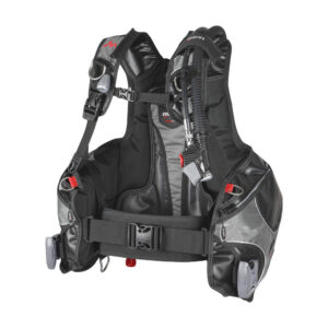 mares rock pro bcd with grey upper pocket accenting and weight handles