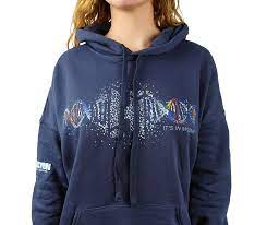 Halcyon DNA Hoodie navy blue colour with DNA swirl logo
