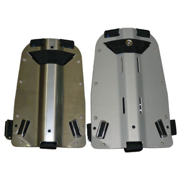 Halcyon Backplate with Harness aluminum or stainless steel small, regular or tall/long plates available. Small and Regular Pictured.