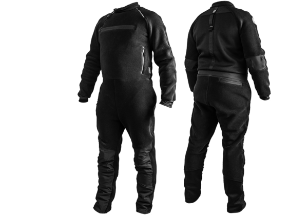 Santi Kango Undersuit Powerstretch polartec material all black, mens, side zipper left side torso